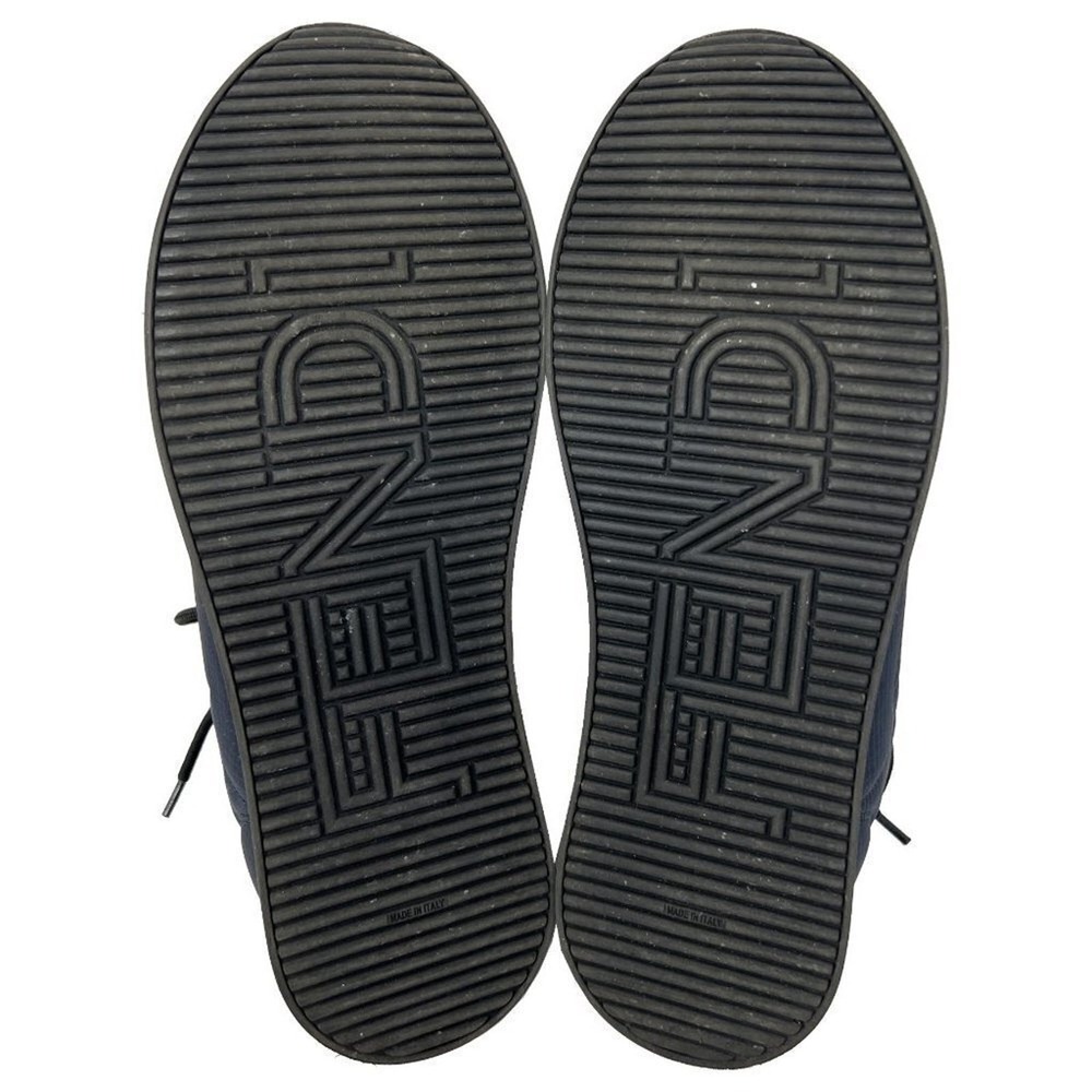 Fendi Navy Blue Sneakers Quilted Nylon White Sole Lace Up 37.5 - Picture 8 of 10